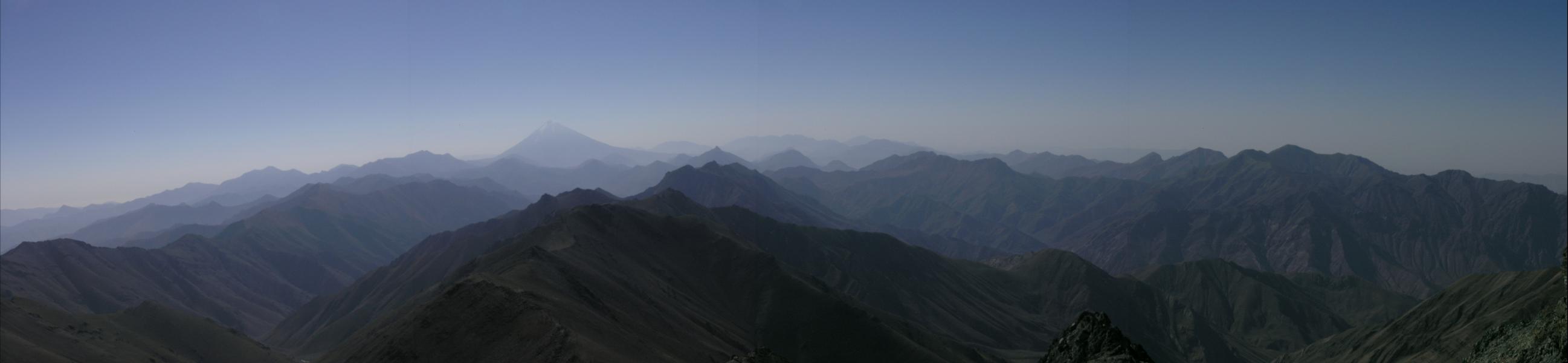 Central Alborz and Damavand Panorama from Khole-No 