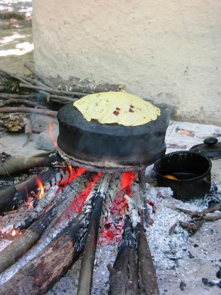 Baking local bread  